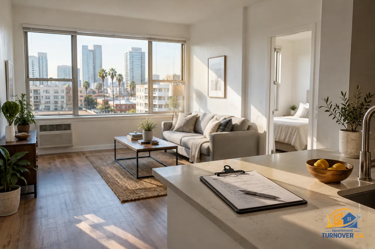 Rent ready Los Angeles apartment after a 48 hour turnover with inspection report