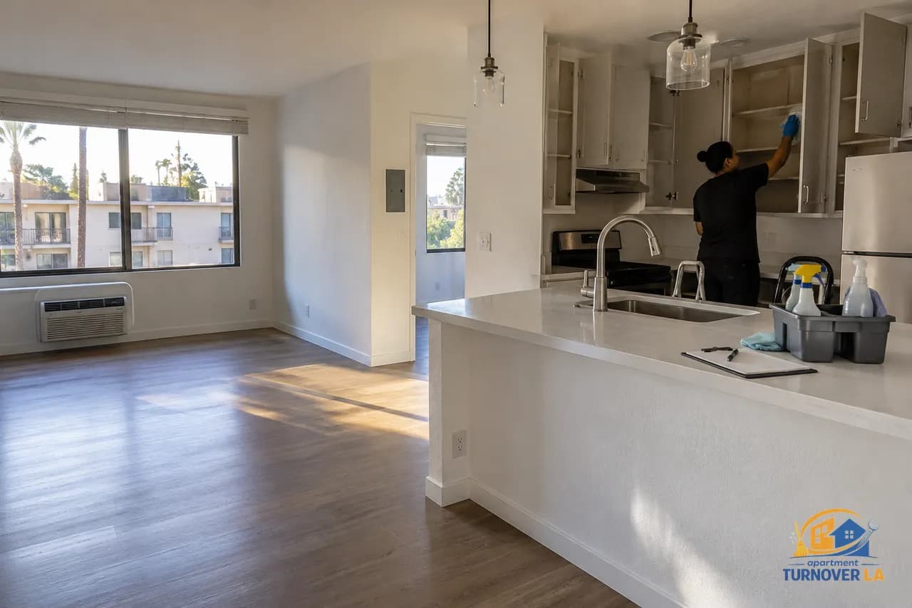 Move out cleaning checklist and detailed vacant one bedroom apartment in Los Angeles