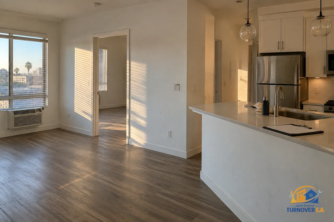 Vacant Koreatown apartment inspection after cleaning for an LA apartment turnover