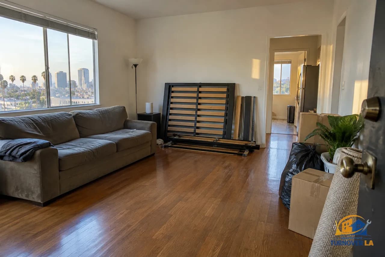Vacant Koreatown apartment staged for Los Angeles bulky item pickup and furniture removal